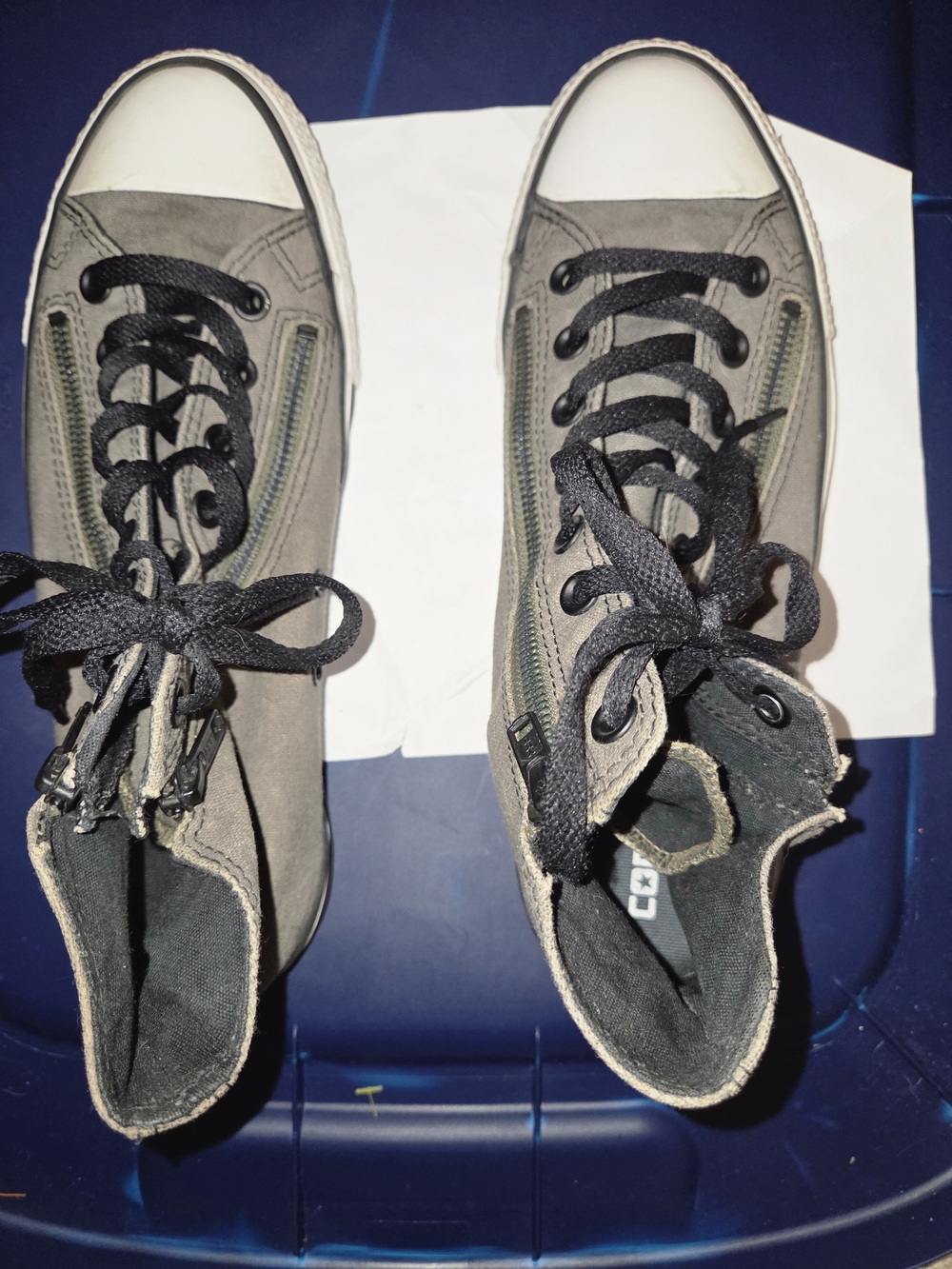Converse Women's Gray High-Top Sneakers with Black Laces